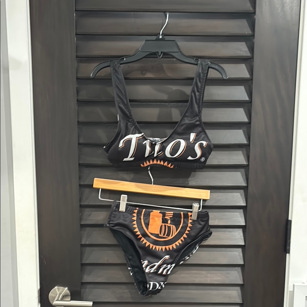 Black and Orange Titos Two-Piece Bikini